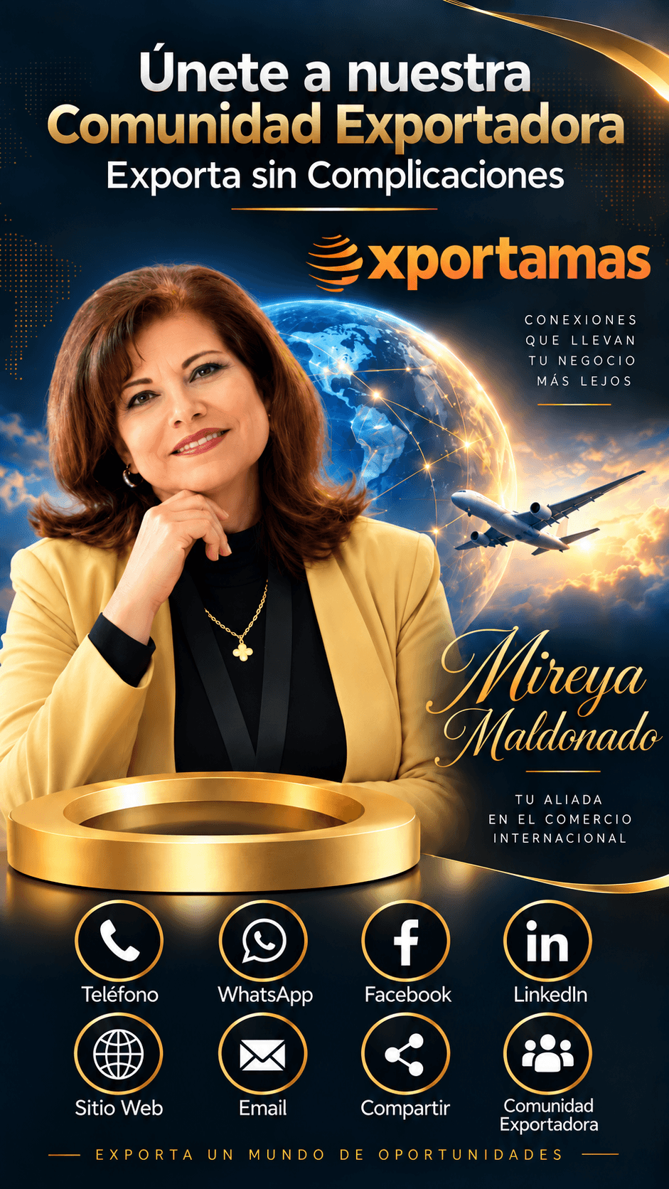 Tarjeta digital de Mireya Maldonado, Xportamas